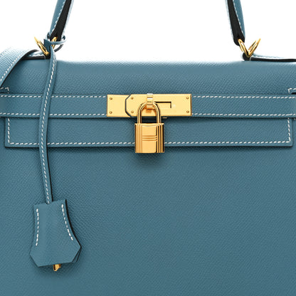 Hermes Epsom Kelly Sellier 28 New Blue Jean 9 of 15