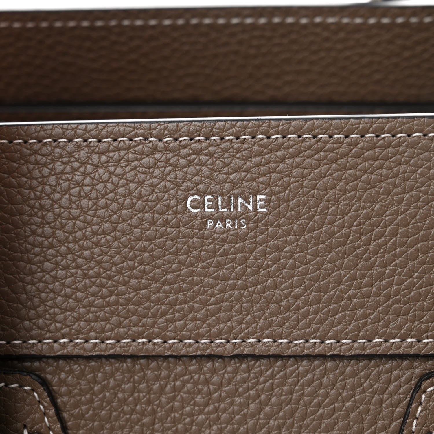 Celine Drummed Calfskin Micro Luggage Souris 7 of 13