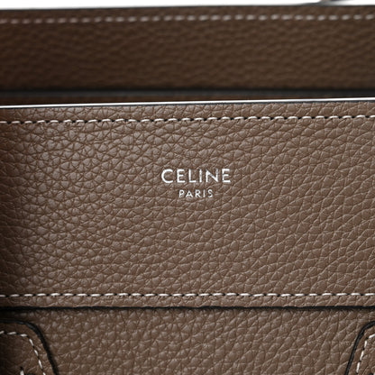 Celine Drummed Calfskin Micro Luggage Souris 7 of 13