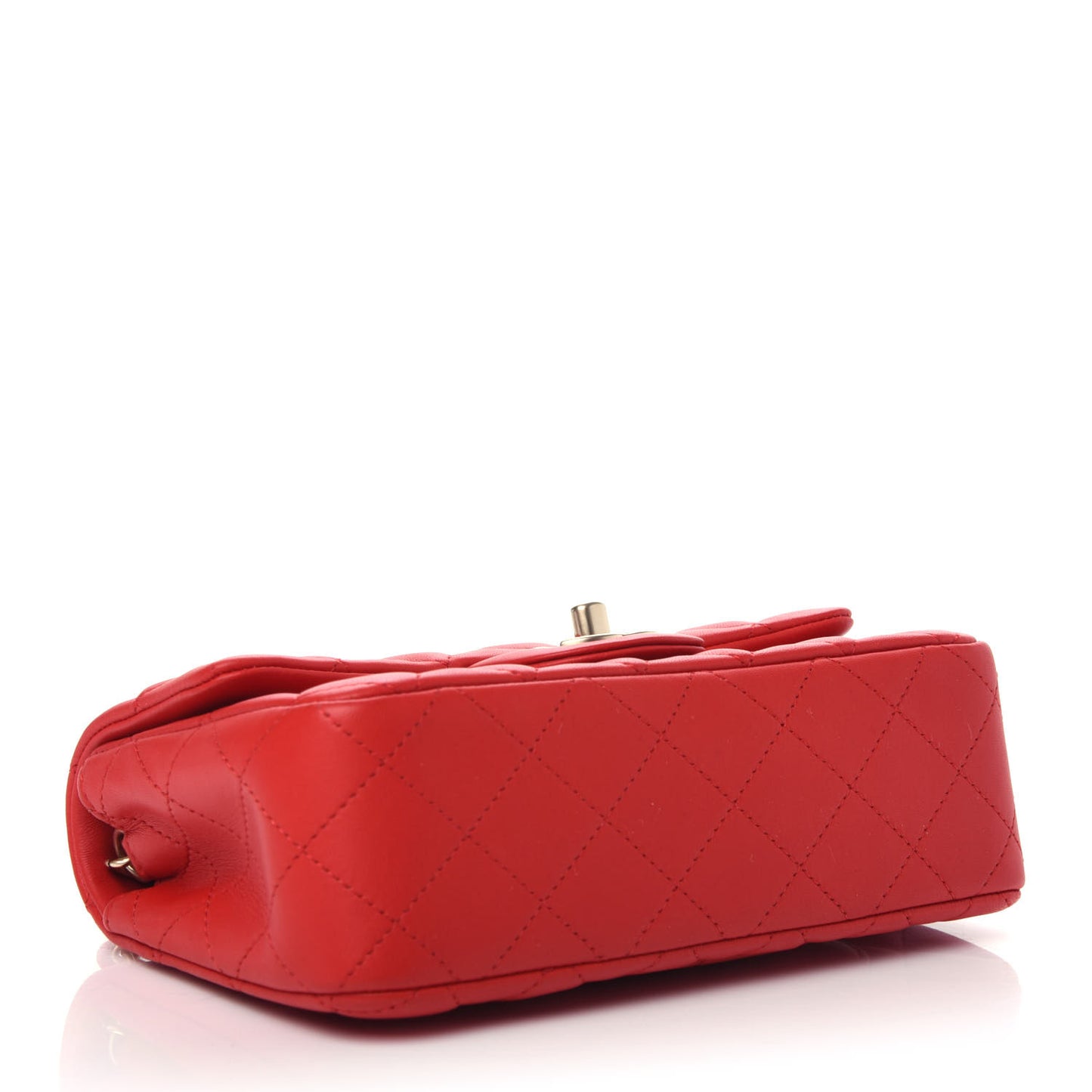 Lambskin Quilted Mini Rectangular Flap Red