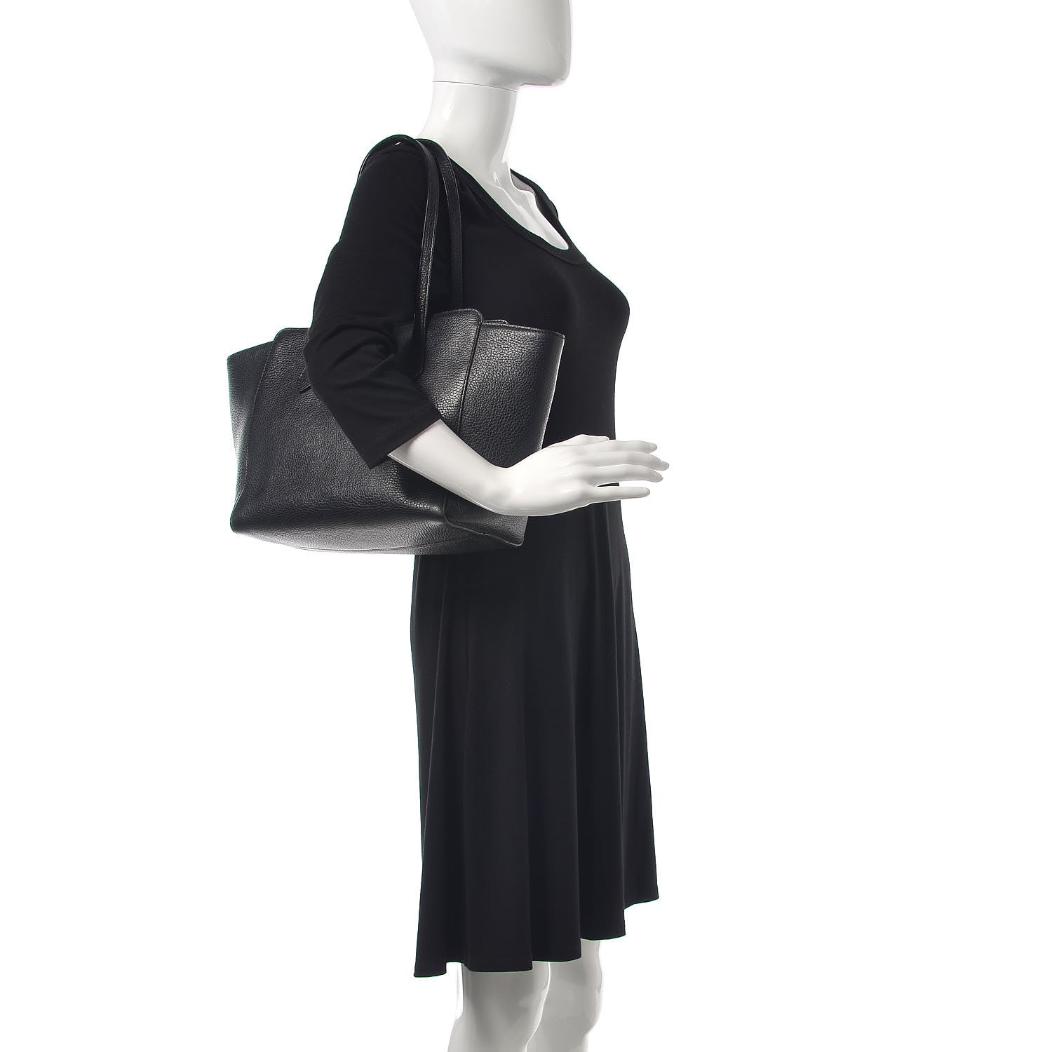 Gucci Pebbled Calfskin Small Swing Tote Black 1 of 10
