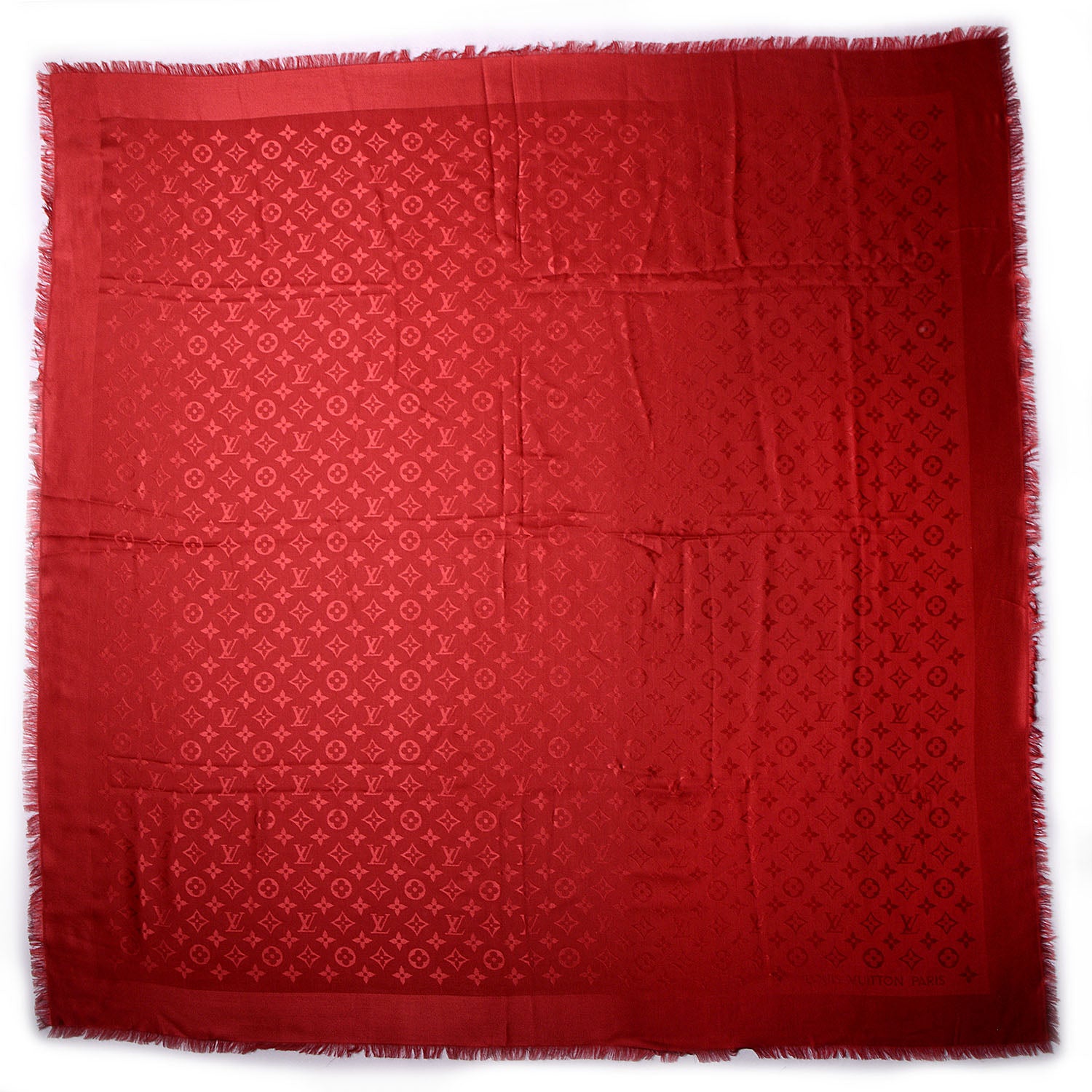 Louis Vuitton Silk Wool Monogram Shawl Pomme D'Amour 3 of 5