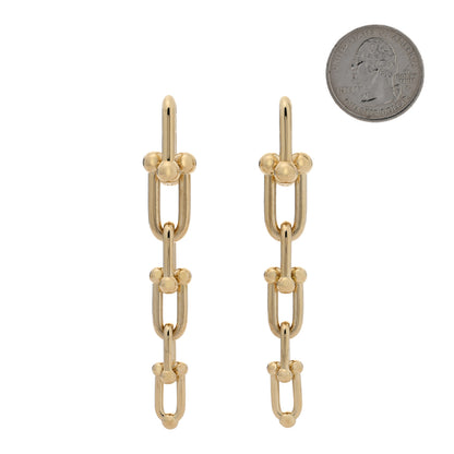Tiffany 18K Yellow Gold HardWear Graduated Link Earrings 2 of 5