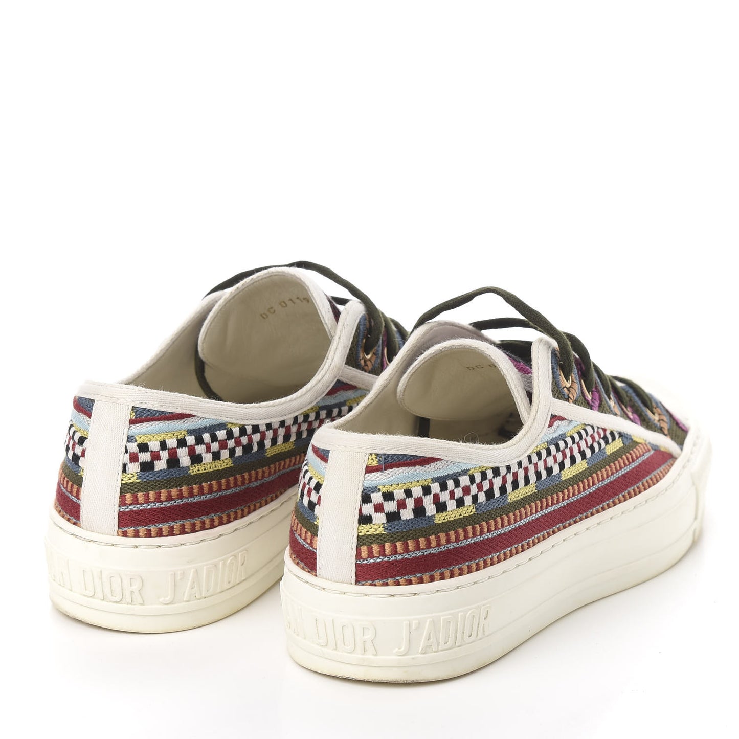 Canvas Ethnic Embroidered Womens Walk'N'Dior Low Top Sneakers 36.5 Fuchsia