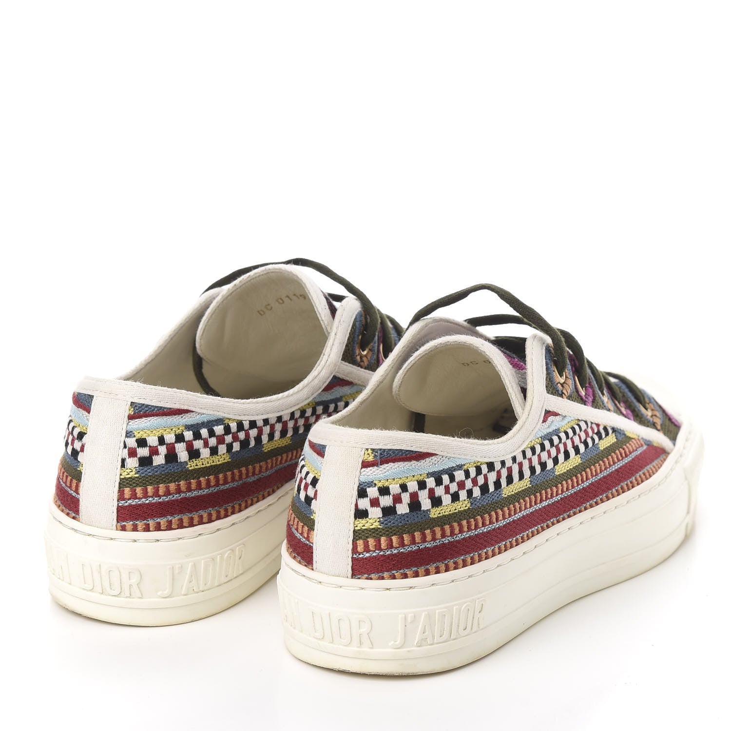 Christian Dior Canvas Ethnic Embroidered Womens Walk'N'Dior Low Top Sneakers 36.5 Fuchsia 4 of 11