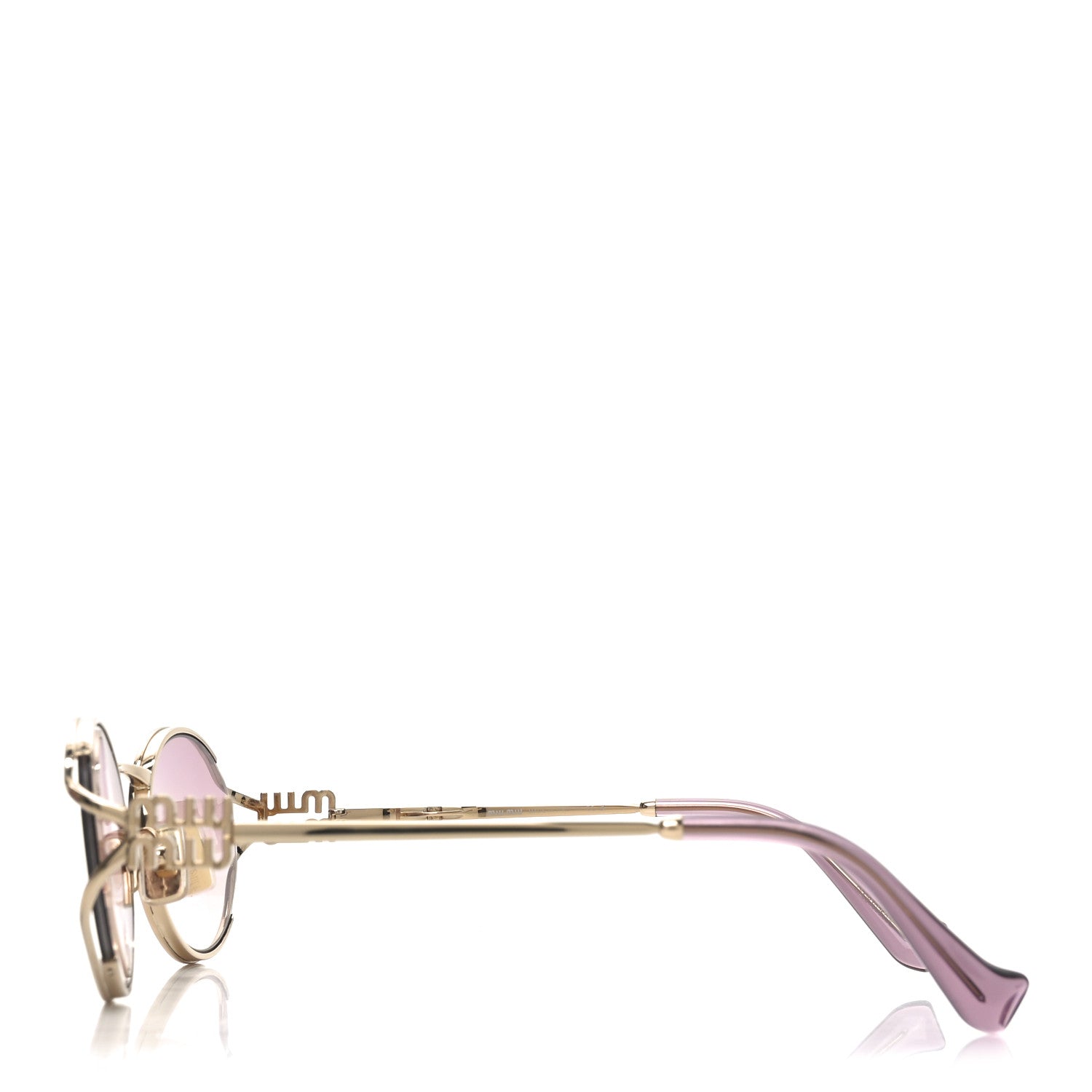 Miu Miu Metal Oval Sunglasses SMU52Y Gold 3 of 7