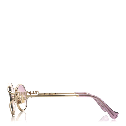 Miu Miu Metal Oval Sunglasses SMU52Y Gold 3 of 7