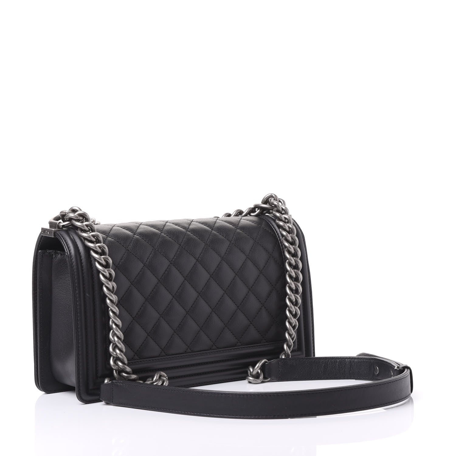 Chanel Calfskin Quilted Medium Boy Flap Black 2 of 9