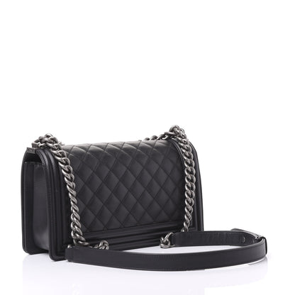 Chanel Calfskin Quilted Medium Boy Flap Black 2 of 9