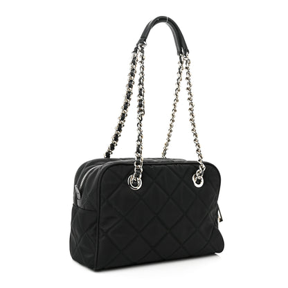 Prada Nylon Tessuto Impuntu Quilted Shoulder Bag Black 3 of 9