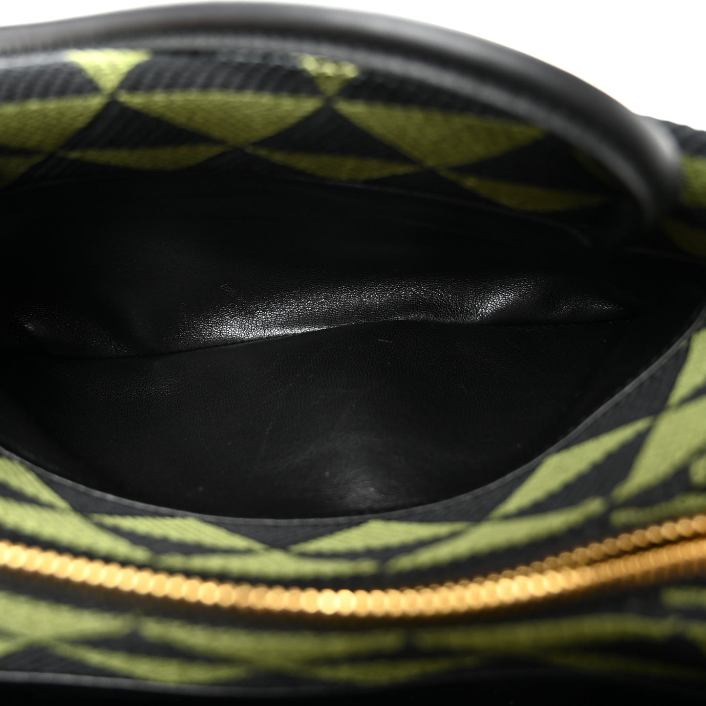 Jacquard Triangolo Symbole Embroidered Small Shoulder Bag Black Edera