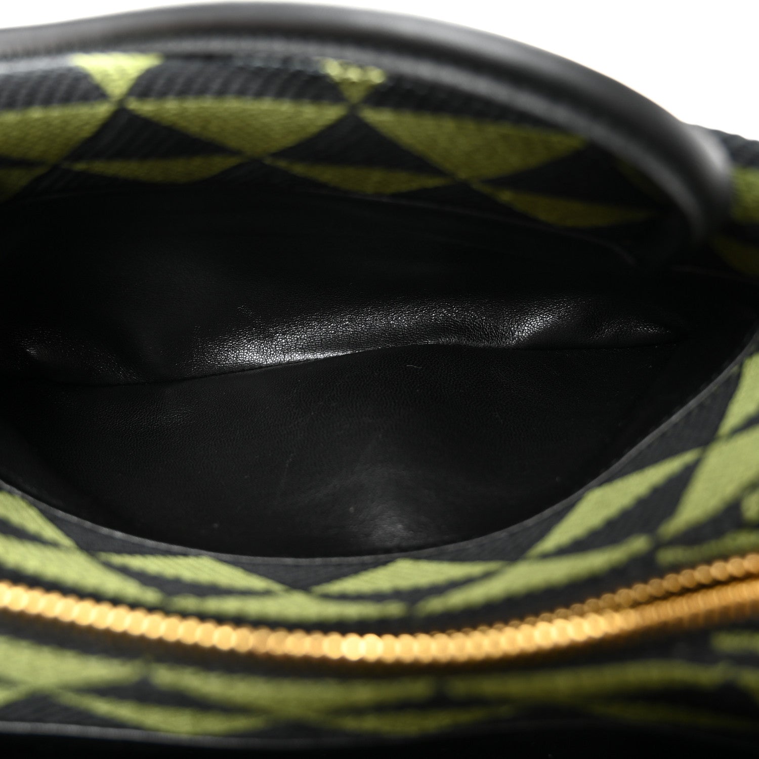 Prada Jacquard Triangolo Symbole Embroidered Small Shoulder Bag Black Edera 6 of 12
