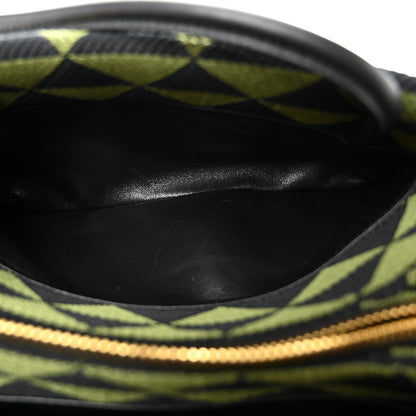 Prada Jacquard Triangolo Symbole Embroidered Small Shoulder Bag Black Edera 6 of 12