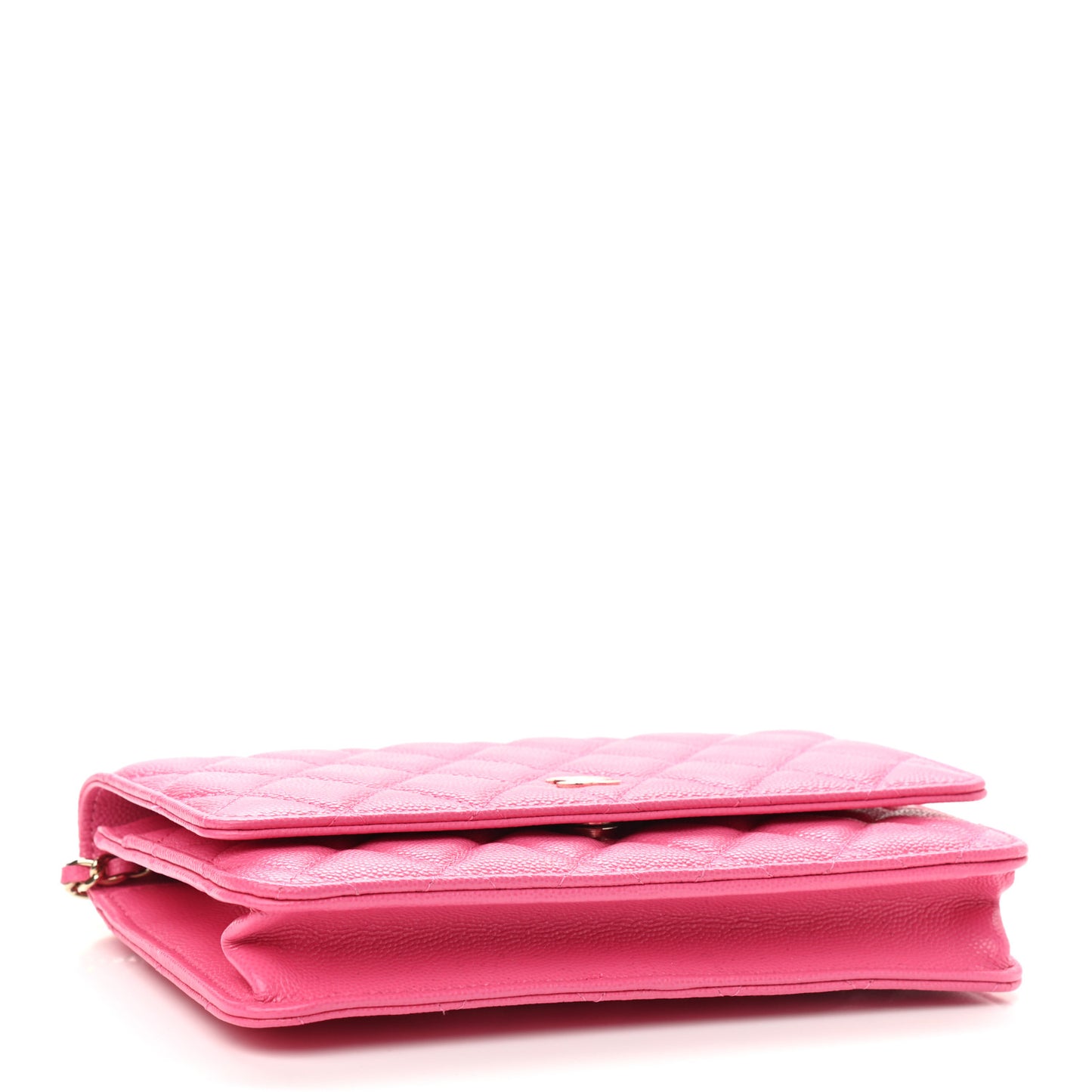 Caviar Quilted Wallet on Chain WOC Pink