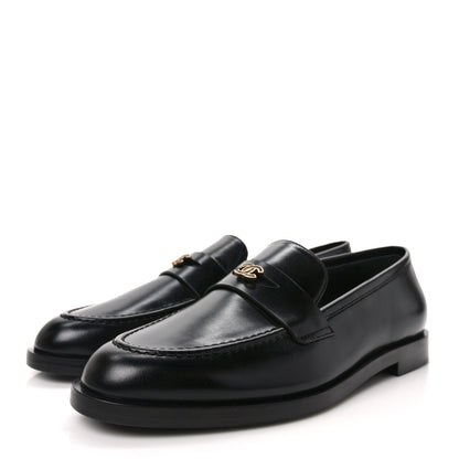 Chanel Shiny Calfskin CC Moccasin Loafers 38.5 Black 3 of 7