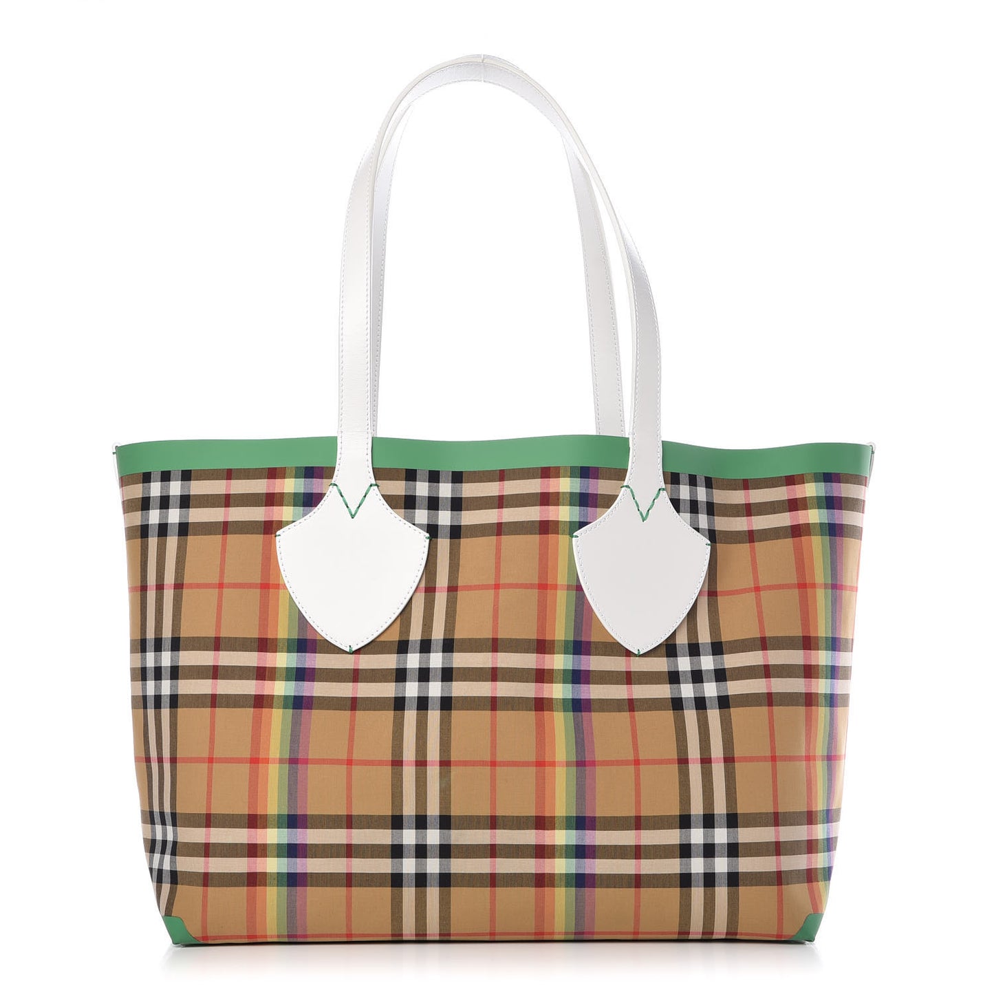 Vintage Rainbow Check Large The Giant Reversible Tote Antique Yellow