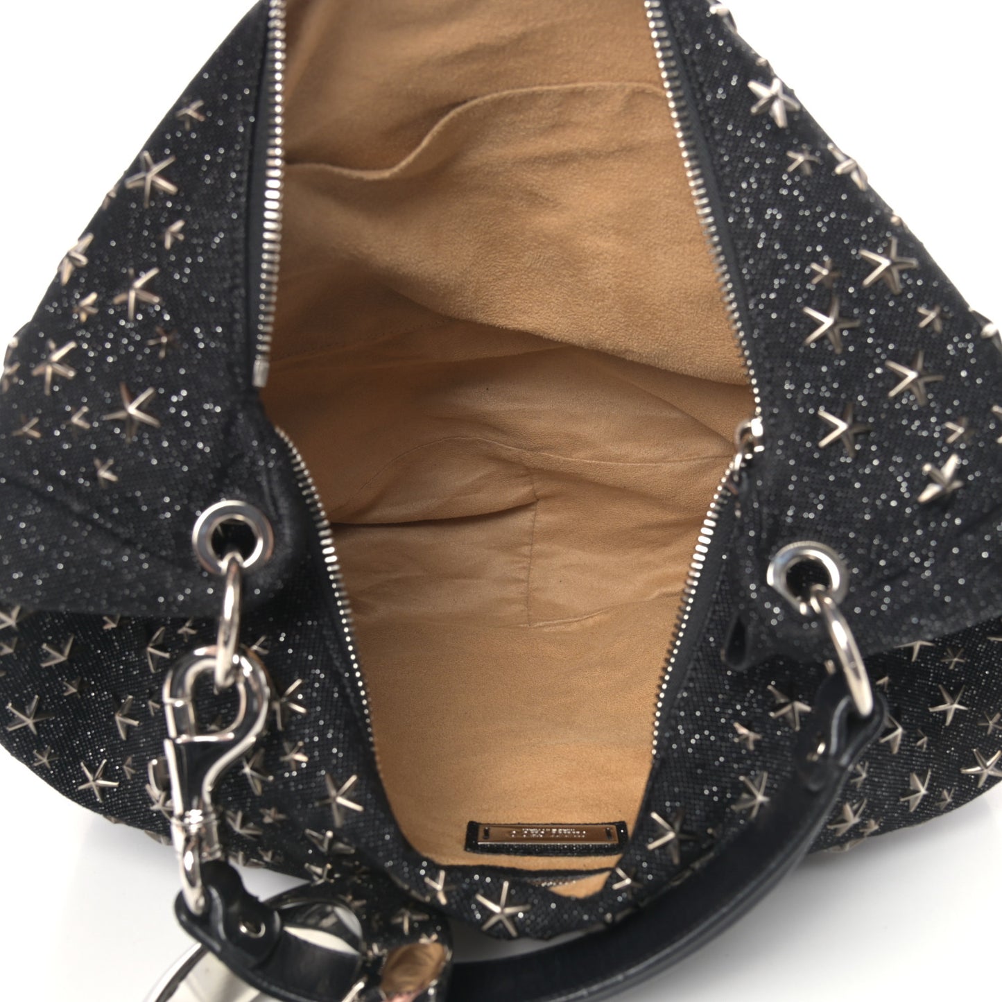 Glitter Canvas Star Studded Solar Sky Hobo Black