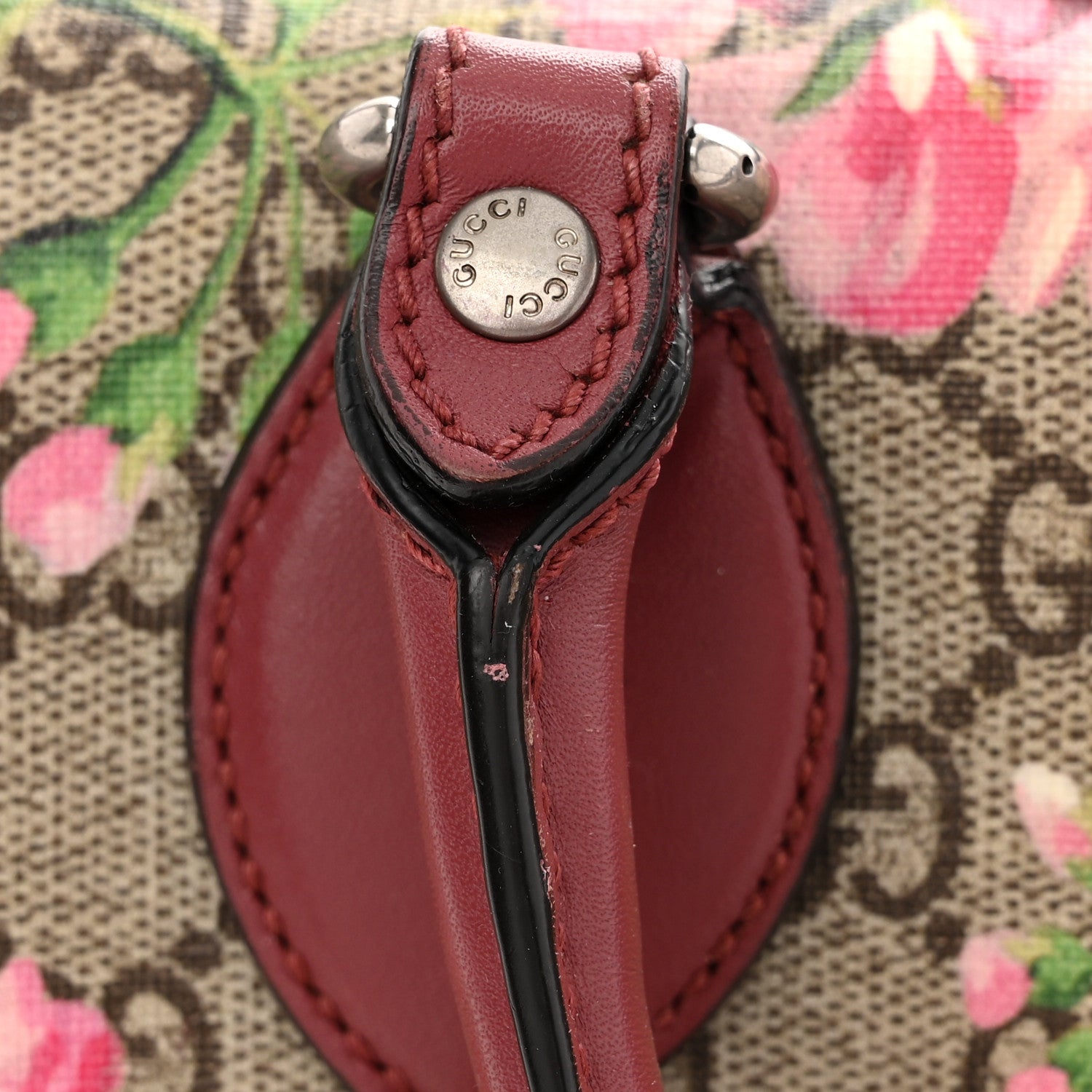 Gucci GG Supreme Monogram Blooms Small Boston Beige Multicolor Dry Rose 10 of 12