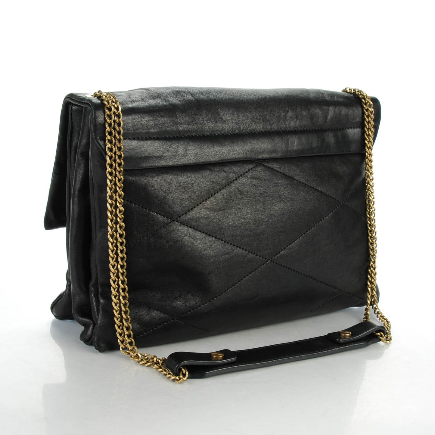 Lambskin Quilted Medium Sugar Flap Shoulder Bag Black