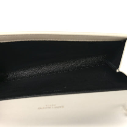Saint Laurent Grain De Poudre Monogram Uptown Chain Wallet Crema Soft 7 of 11