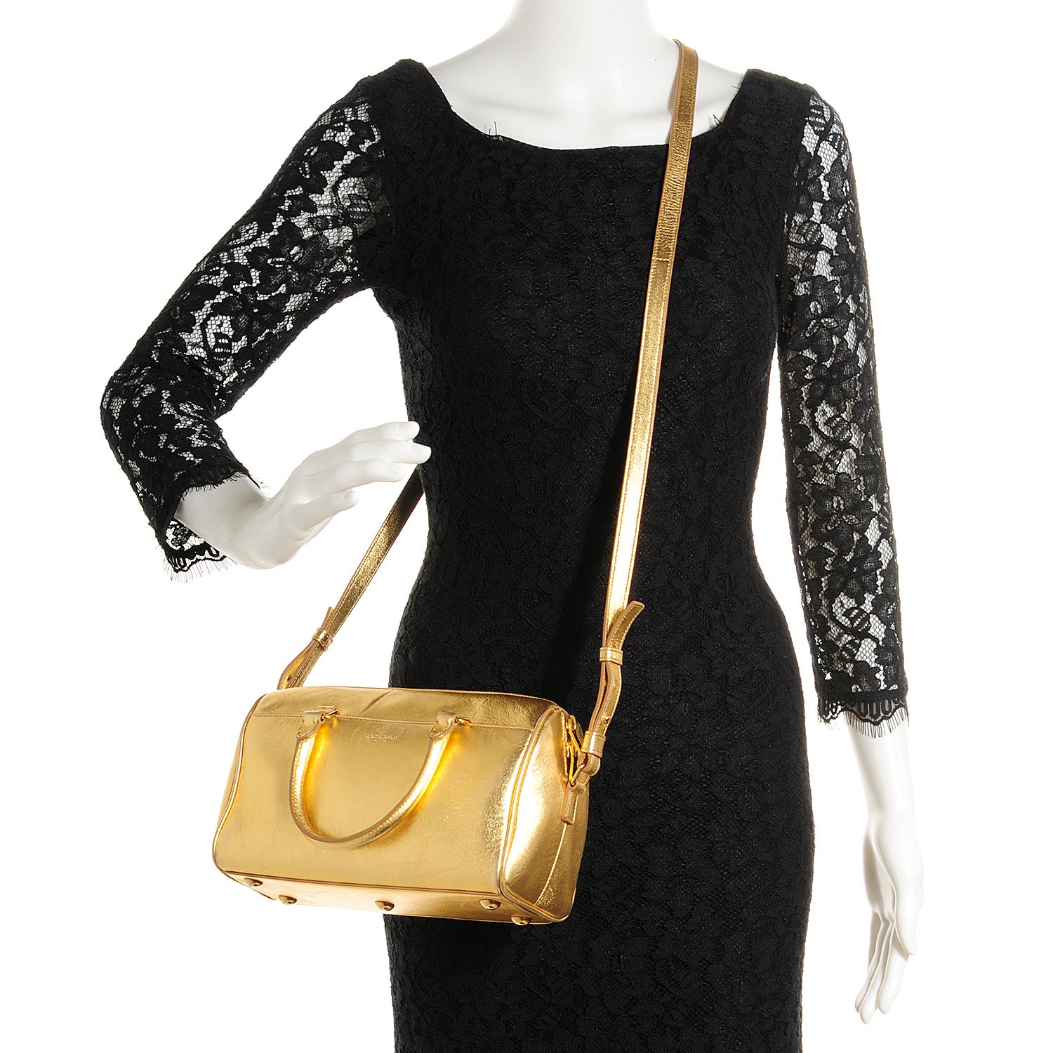 Saint Laurent Calfskin Classic Baby Duffle Gold 2 of 8