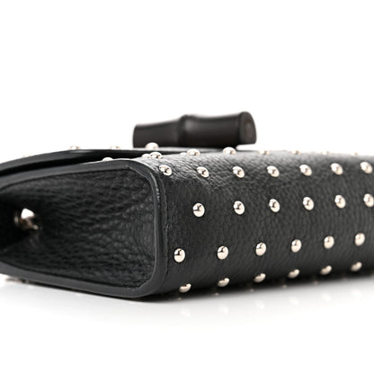Gucci Calfskin Small Studded Miss Bamboo Shoulder Bag Black 9 of 12