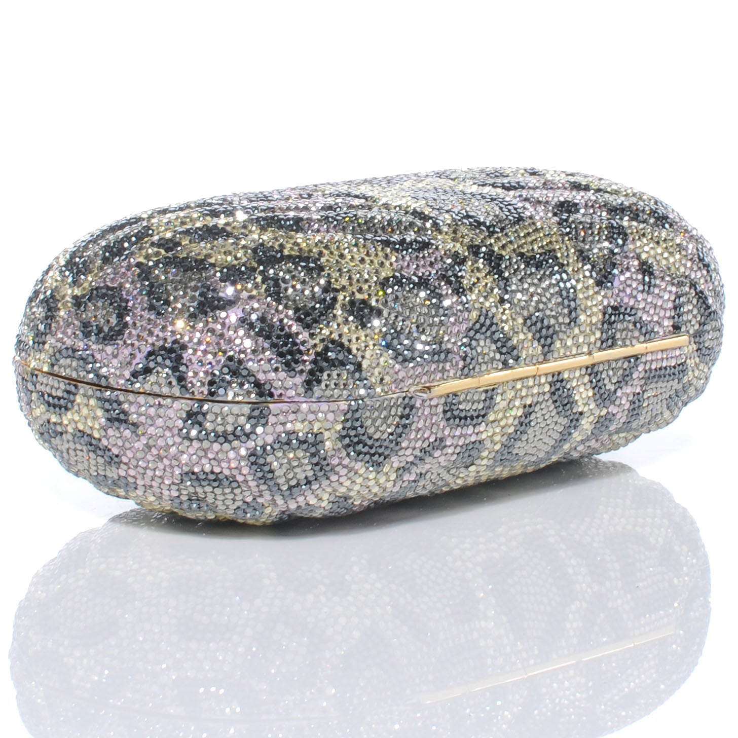 Judith Leiber Swarovski Crystal Leopard Minaudiere Clutch 4 of 6