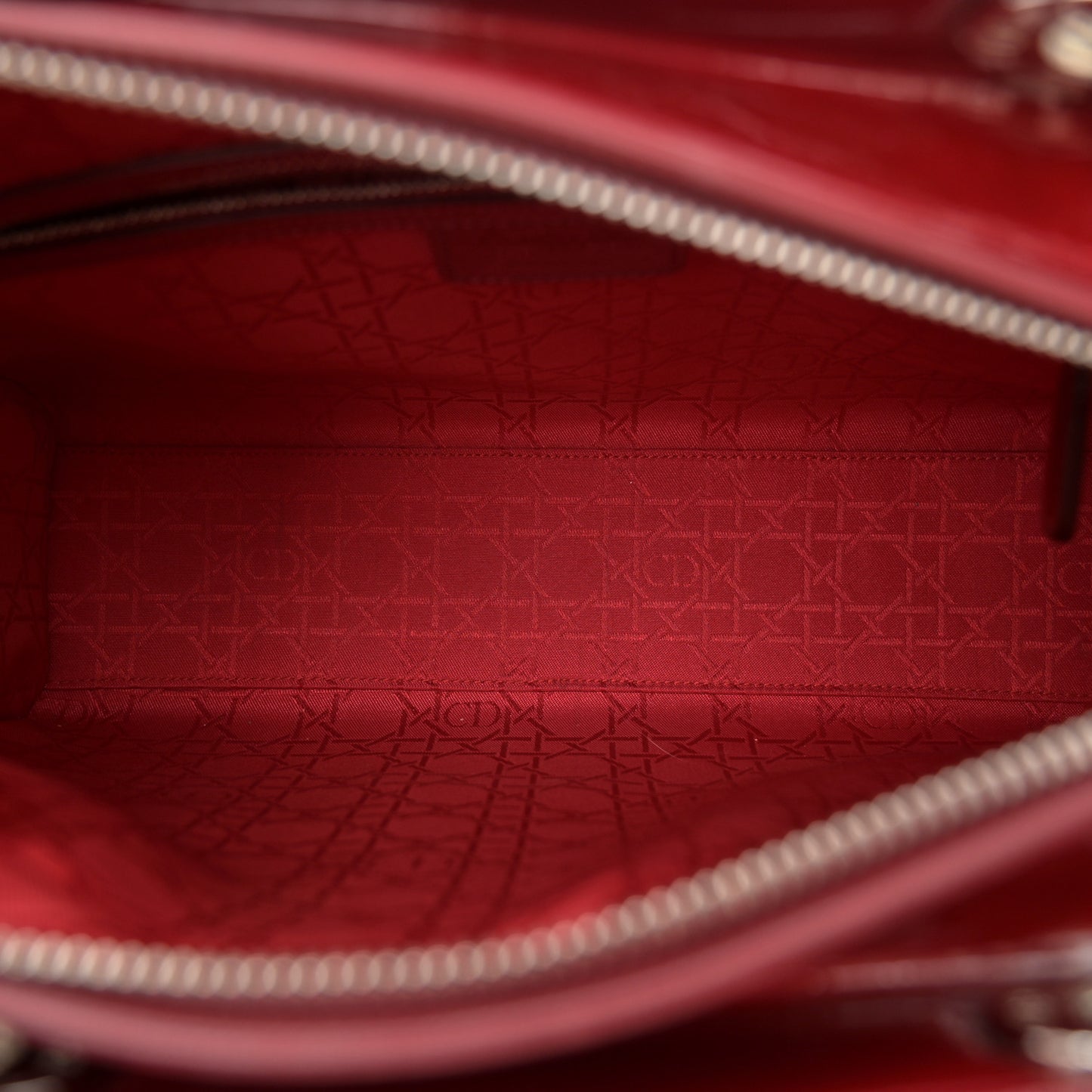 Patent Cannage Large Lady Dior Red