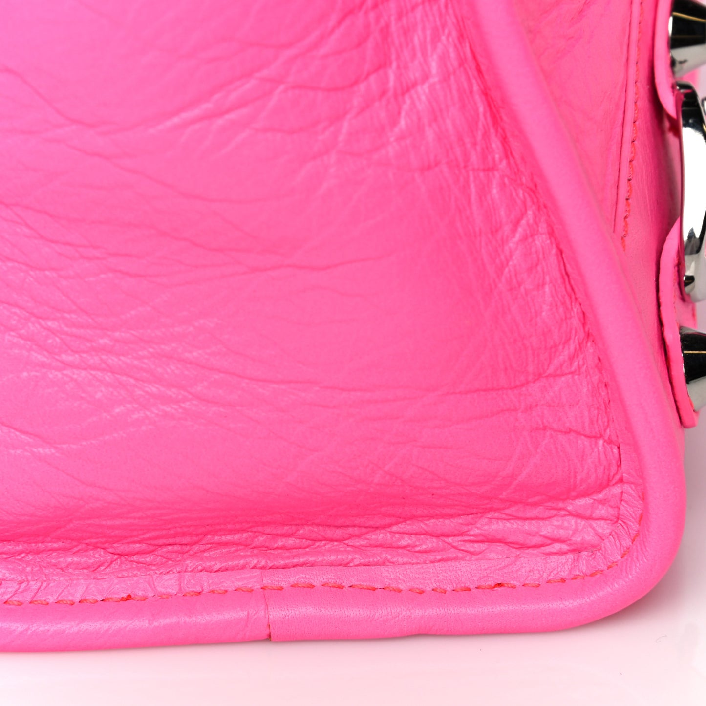 Agneau Classic Silver Hardware S City Rose Fluo
