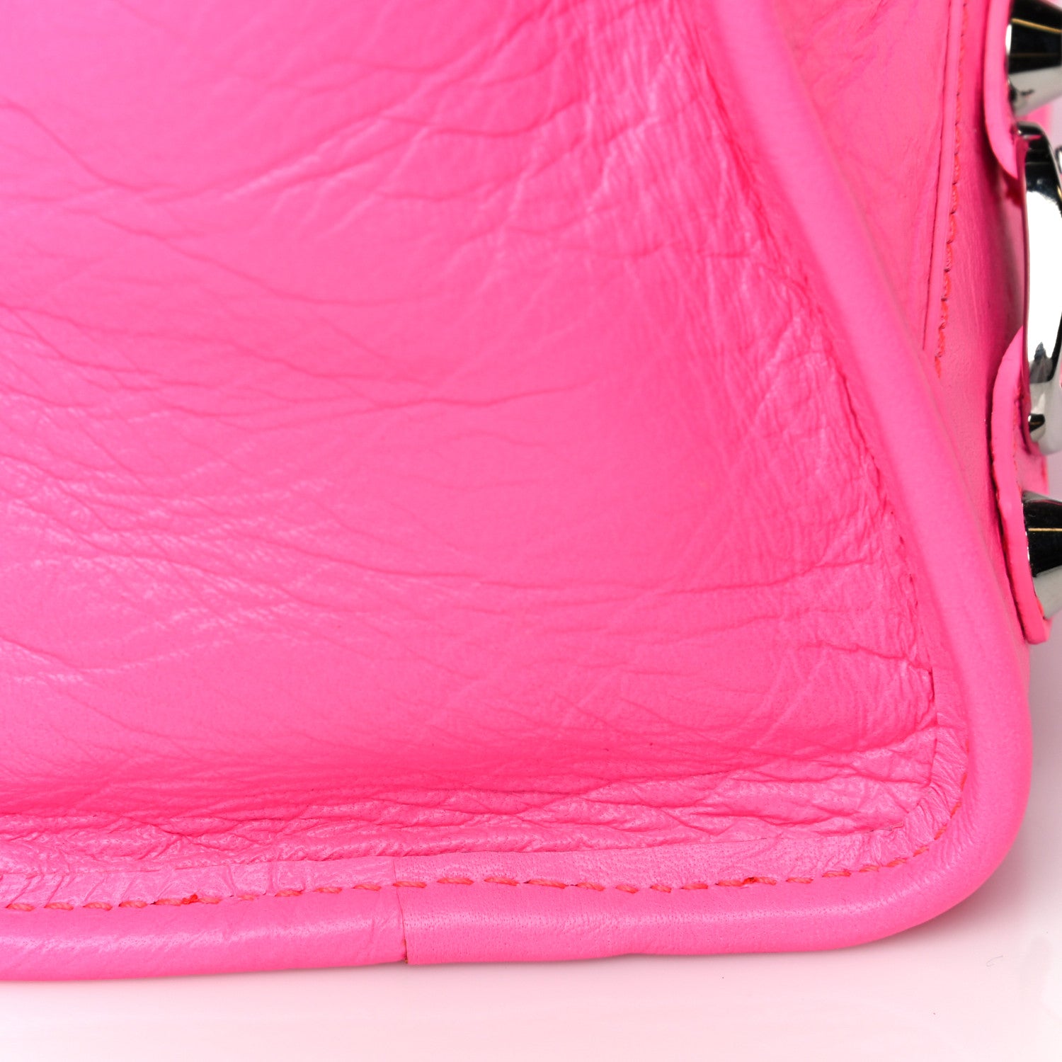 Balenciaga Agneau Classic Silver Hardware S City Rose Fluo 7 of 11