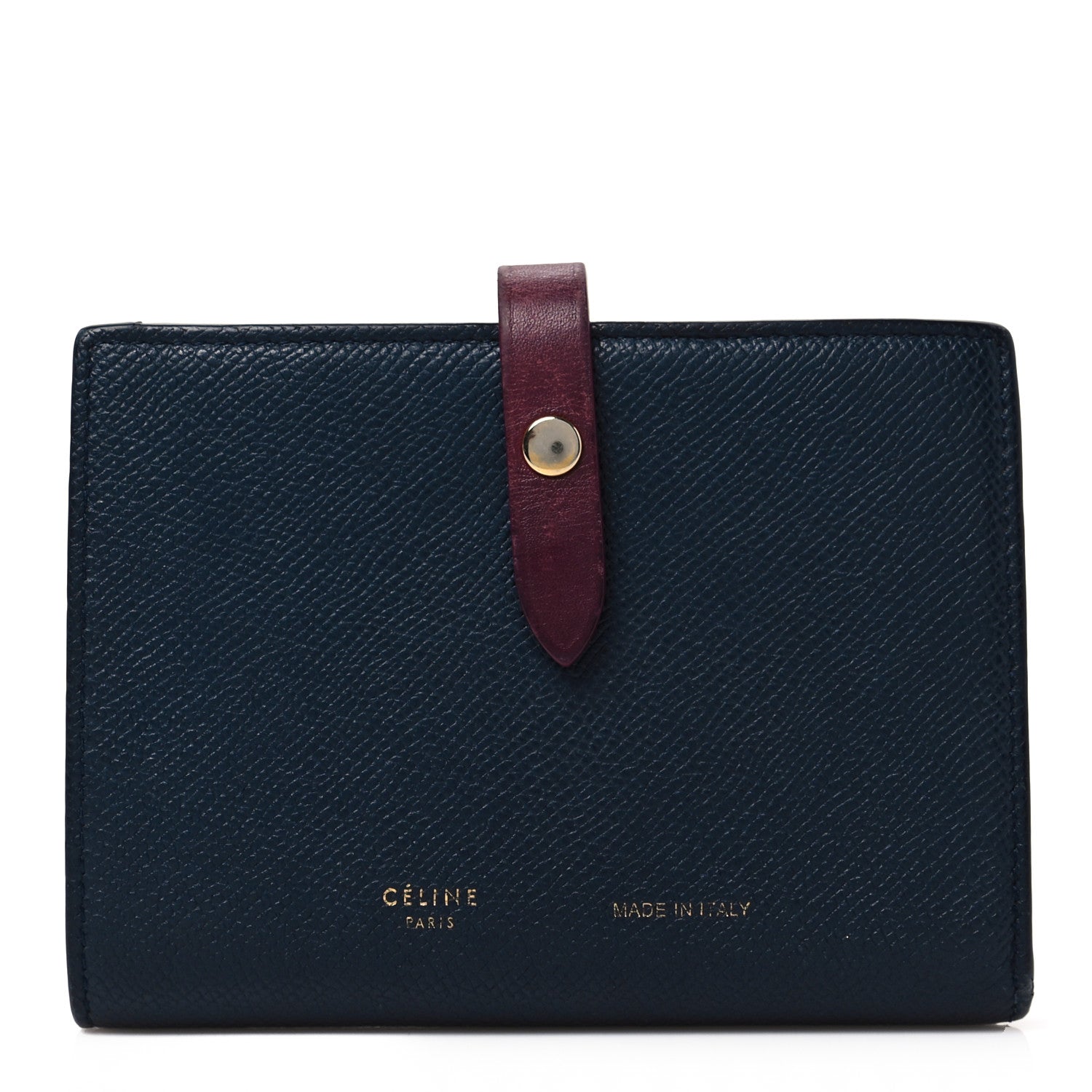 Celine Grained Calfskin Medium Multifunction Strap Wallet Steel Blue 1 of 10
