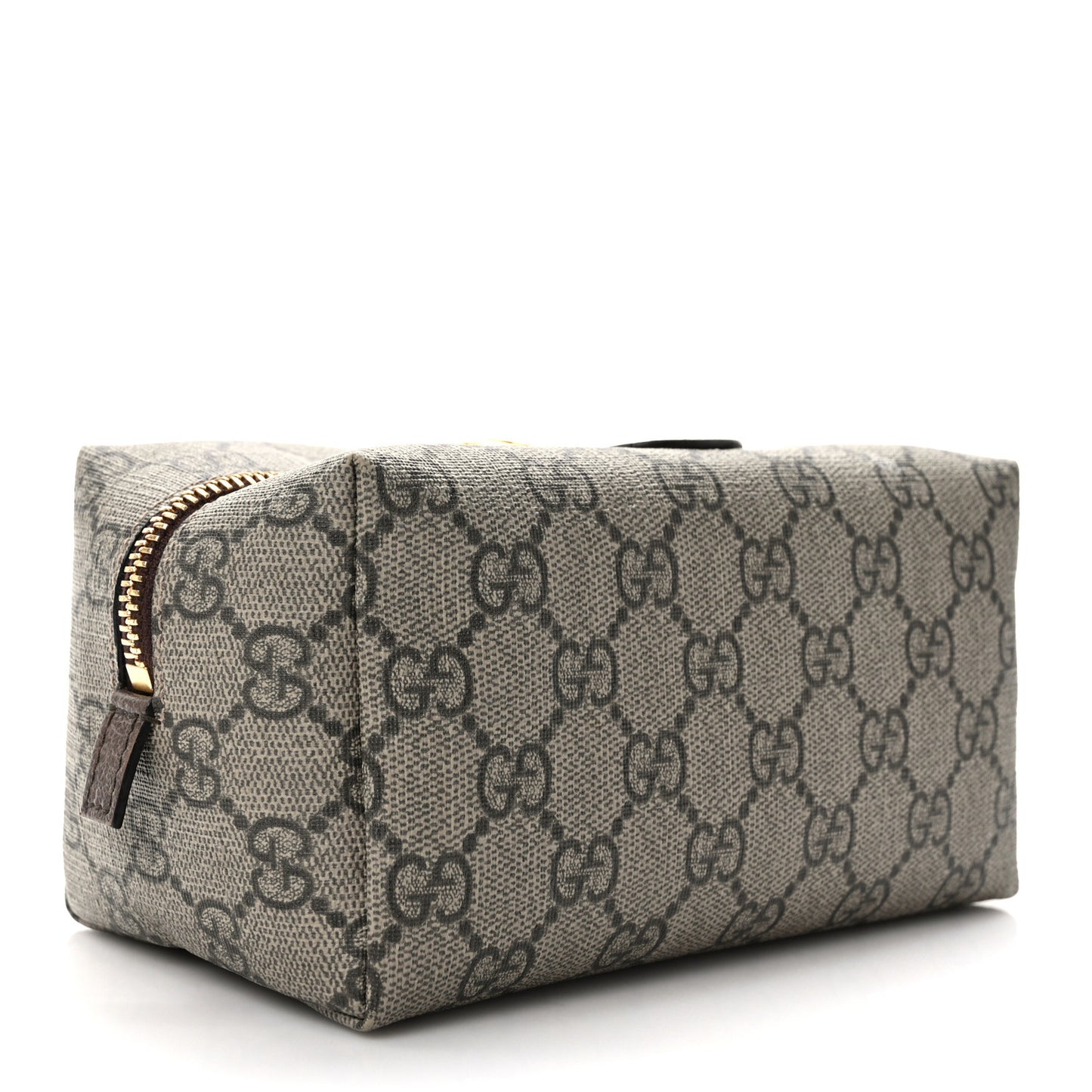 Soft GG Supreme Monogram Calfskin Medium Ophidia Cosmetic Case Beige Ebony New Acero