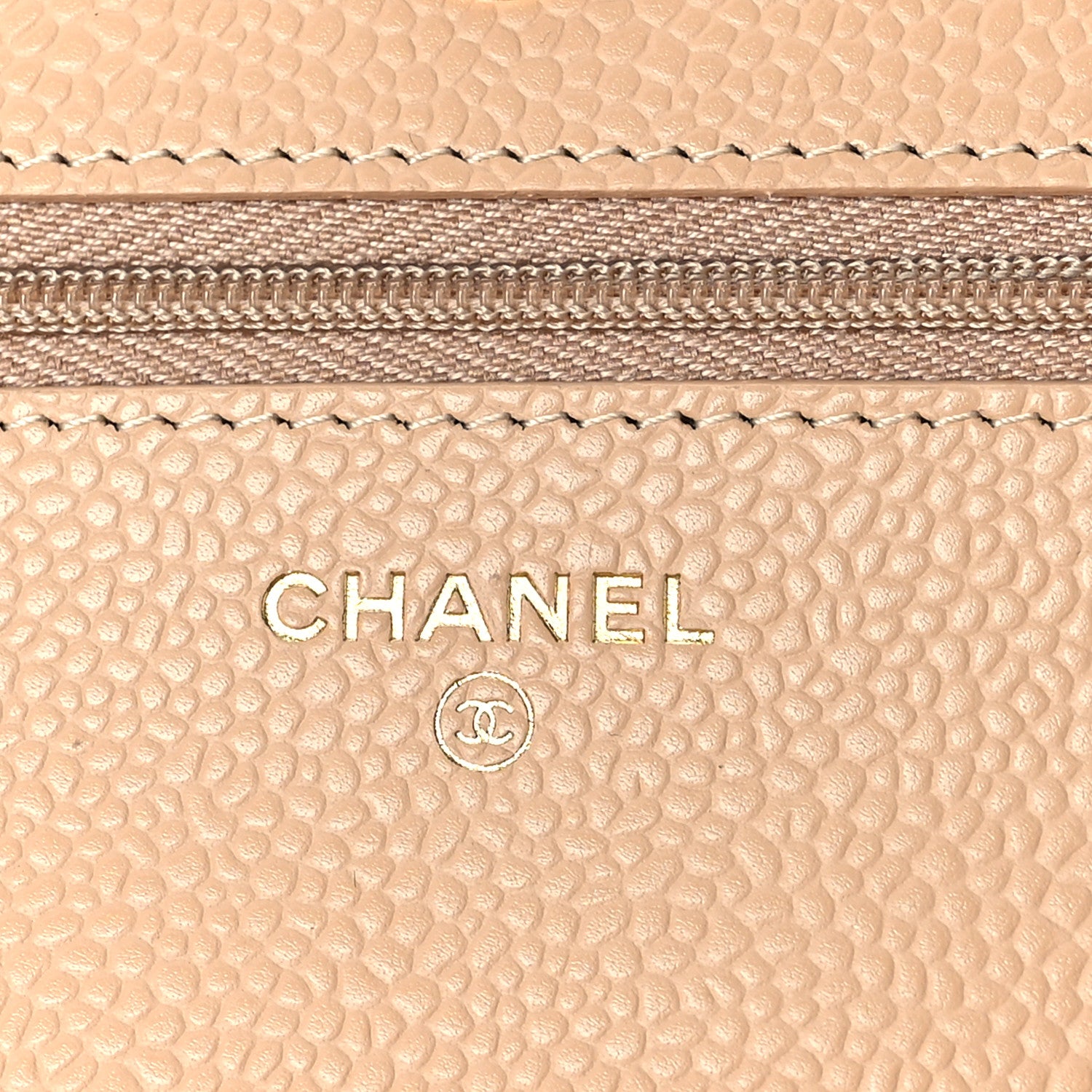 Chanel Caviar Quilted Wallet On Chain WOC Beige 6 of 11