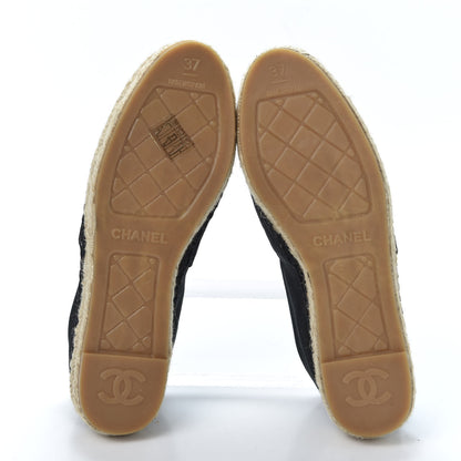 Chanel Fabric Patent Calfskin CC Espadrilles 37 Black 8 of 10