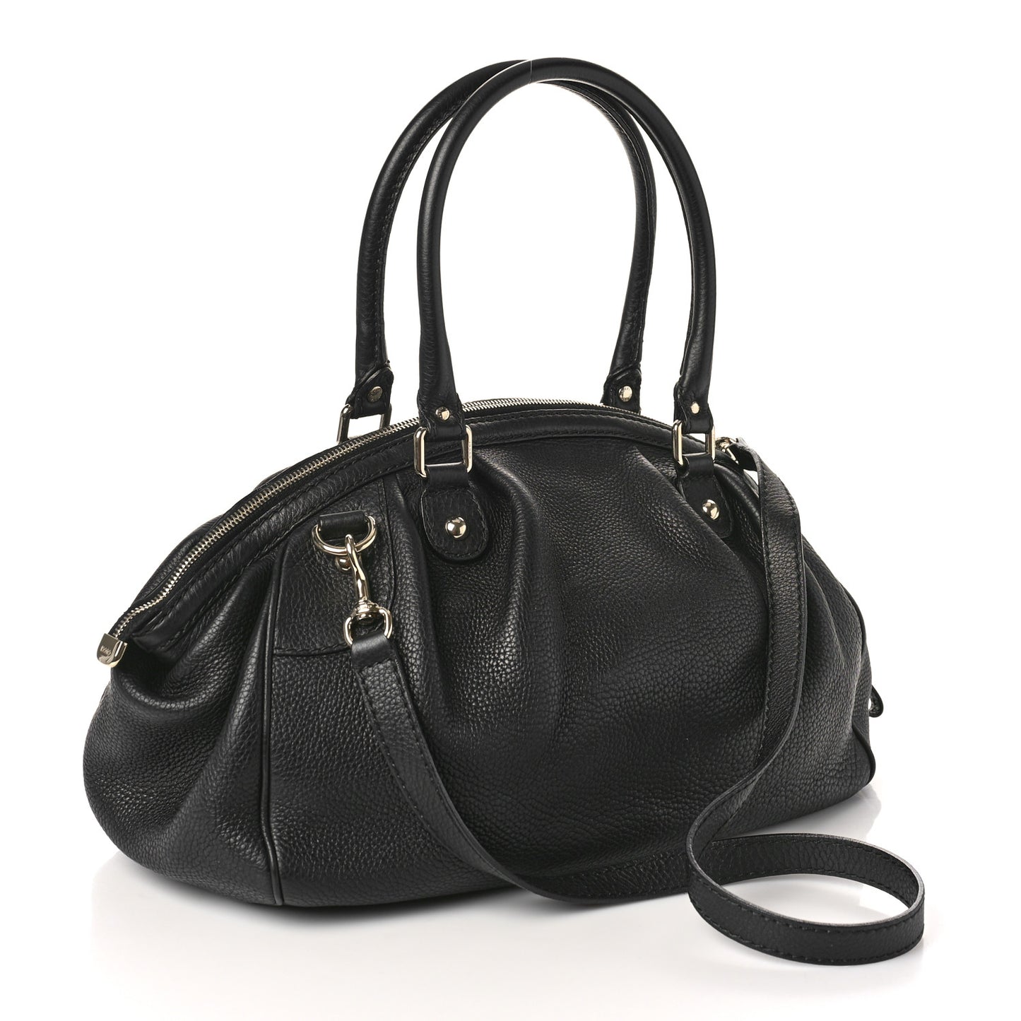 Calfskin Medium Sukey Boston Bag Black