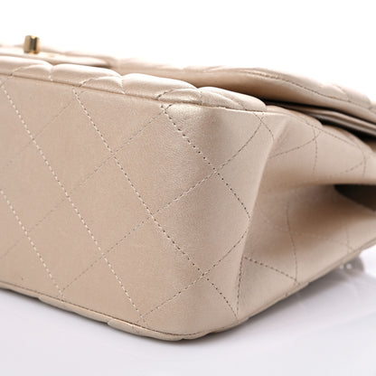 Chanel Metallic Lambskin Quilted Jumbo Double Flap Pale Gold 9 of 14