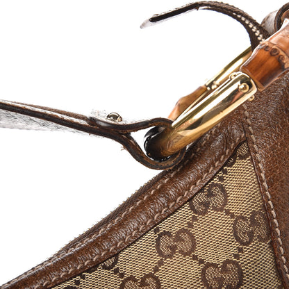 Gucci Monogram Bamboo Ring Half Moon Hobo Bag Brown 10 of 10