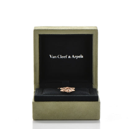 Van Cleef & Arpels 18K Rose Gold Diamond Carnelian Vintage Alhambra Pendant Necklace 9 of 9