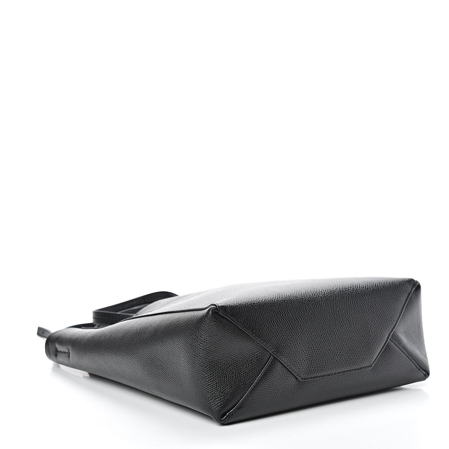Grained Calfskin Small Vertical Cabas Black