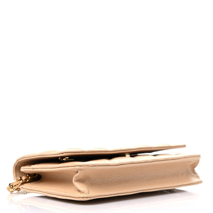 Chanel Caviar Quilted Wallet On Chain WOC Beige 4 of 11