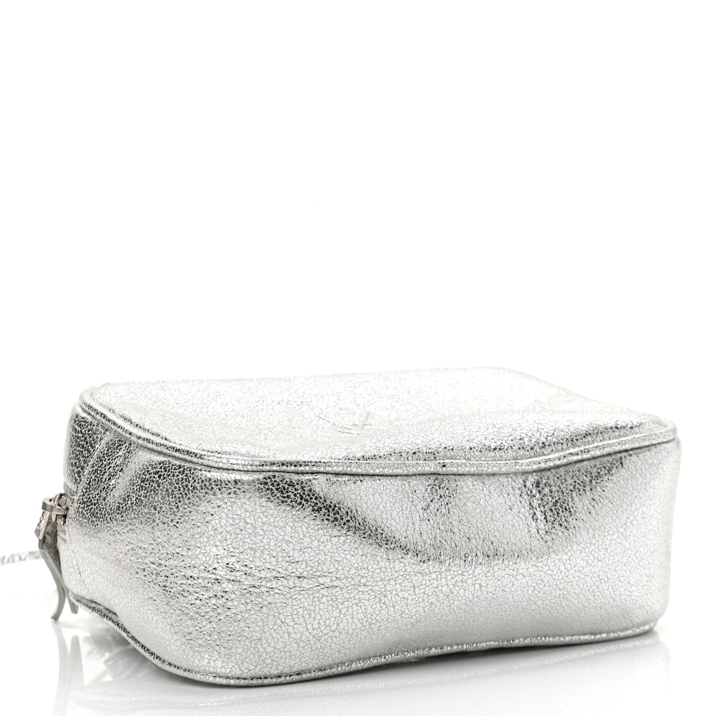 Metallic Lambskin Monogram Lou Belt Bag Argento