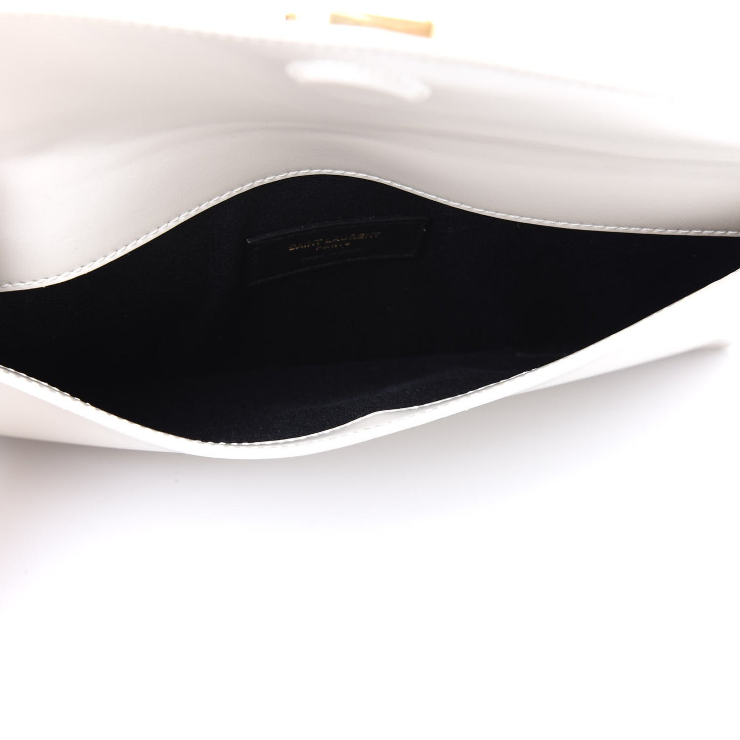 Smooth Shiny Calfskin Medium Uptown Removable Pouch White