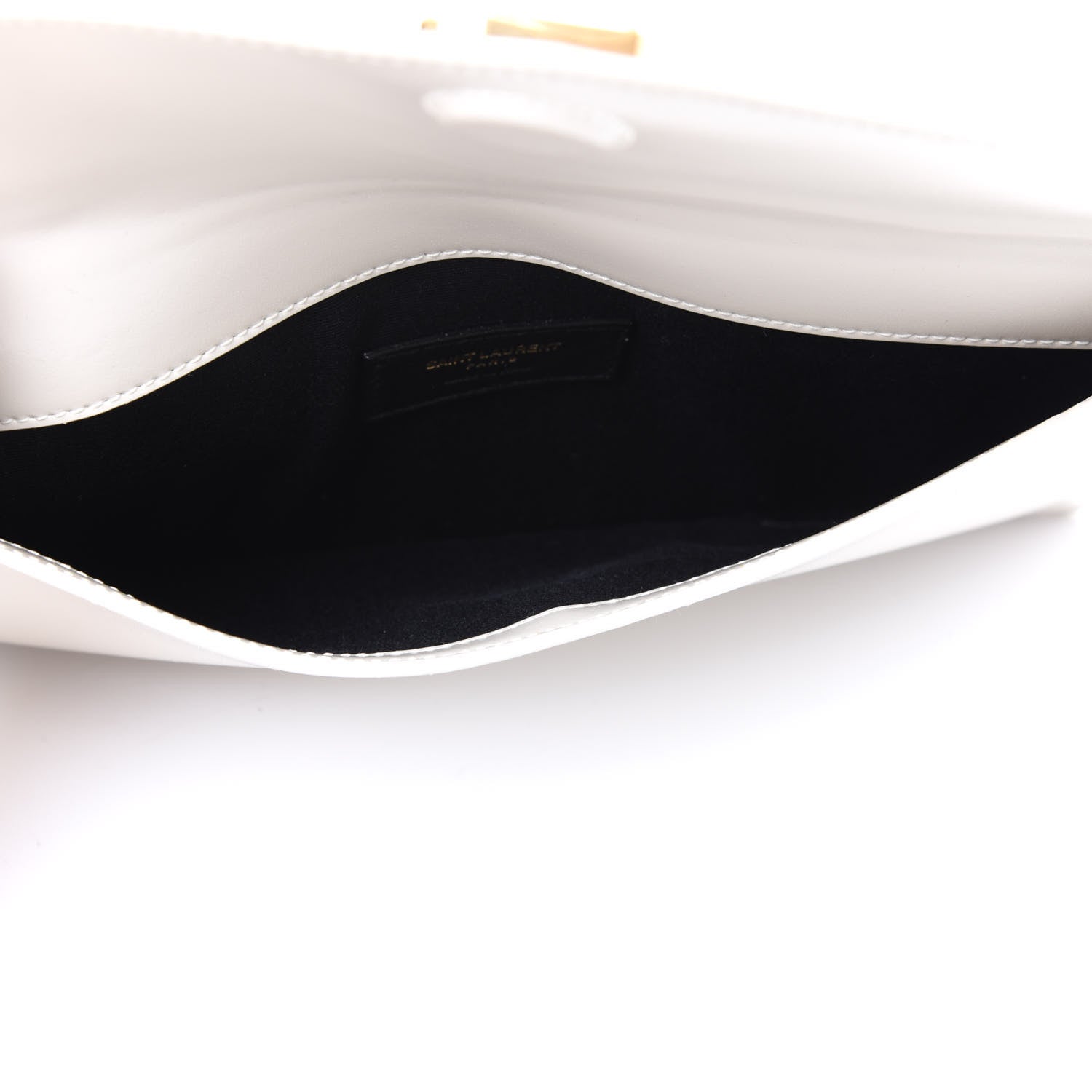 Saint Laurent Smooth Shiny Calfskin Medium Uptown Removable Pouch White 4 of 8