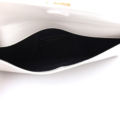 Saint Laurent Smooth Shiny Calfskin Medium Uptown Removable Pouch White 4 of 8