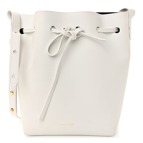 Calfskin Mini Bucket Bag White