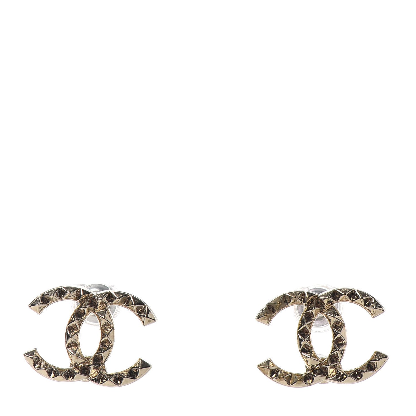 Studded CC Earrings Gold