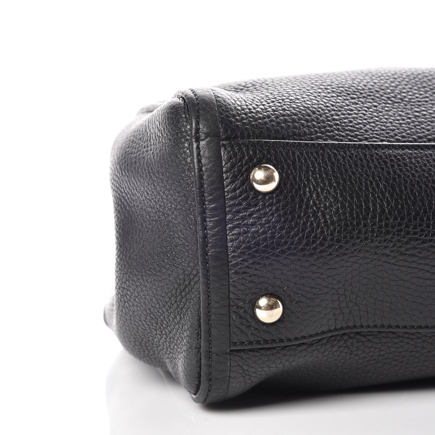Pebbled Calfskin Small Soho Shoulder Bag Black