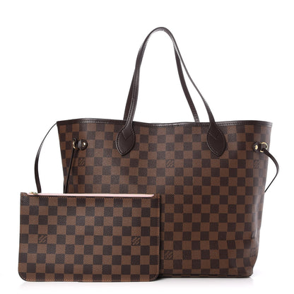 Louis Vuitton Damier Ebene Neo Neverfull MM Rose Ballerine 1 of 8