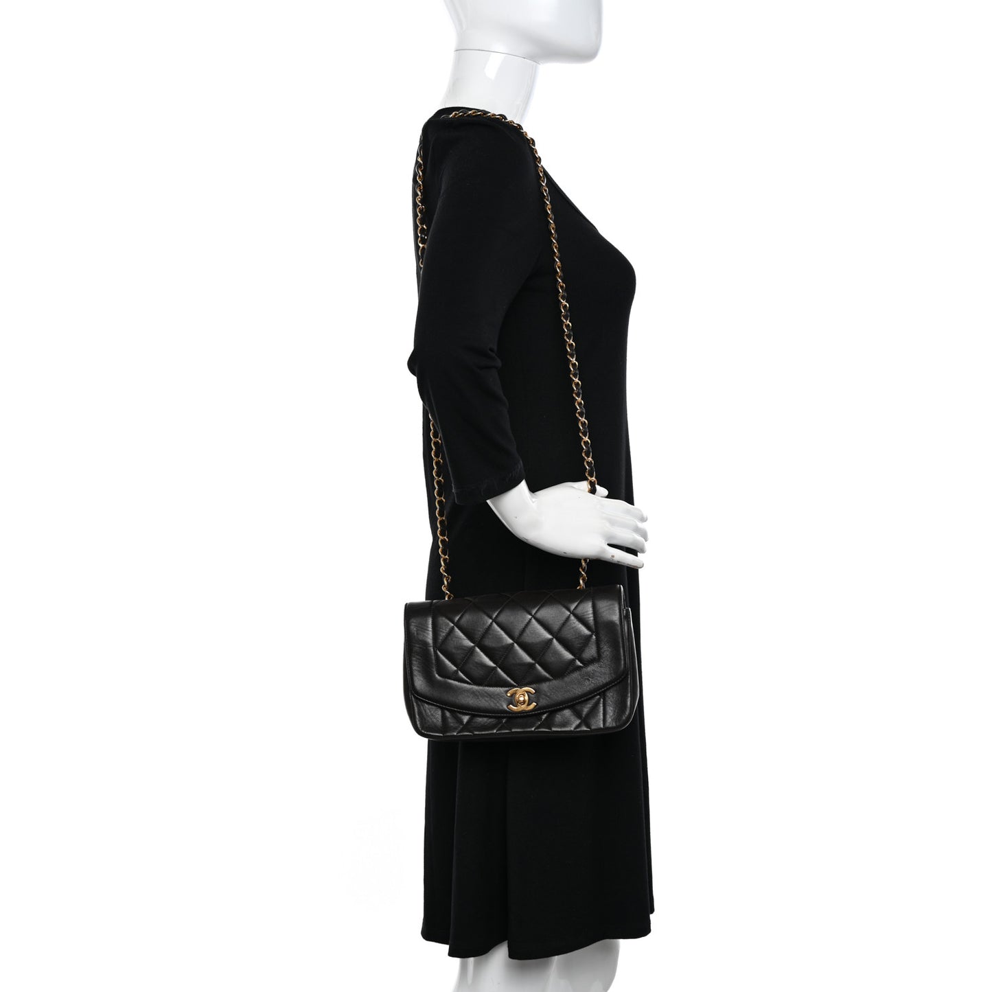 Lambskin Quilted Small Single Flap Black