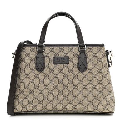 Gucci GG Supreme Monogram Small Zippered Tote Dark Brown 1 of 10